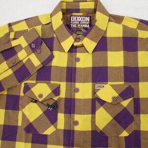NWOT dixxon flannel shirt men's XL Tha Mamba Kobe Braynt purple yellow plaid